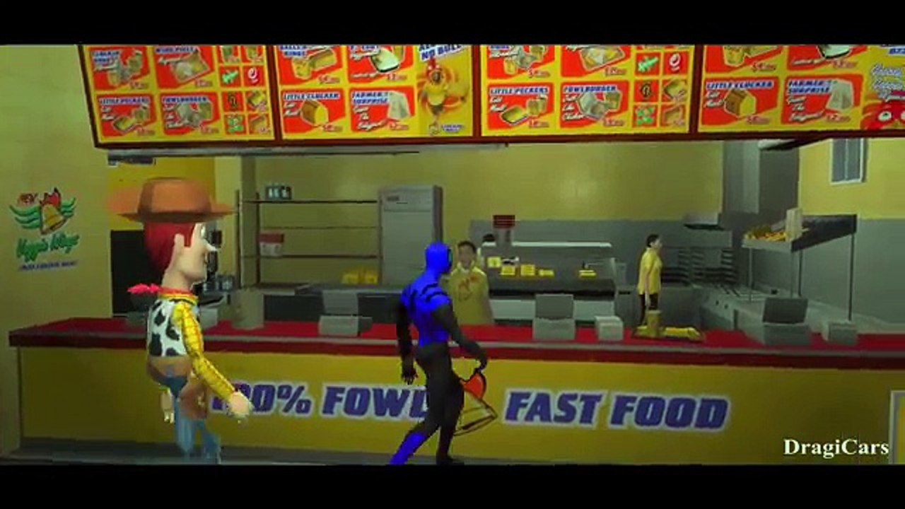 Lightning McQueen Blue Spiderman Woody Nursery Rhymes & Disney Pixar Cars (Kids Songs with Action)