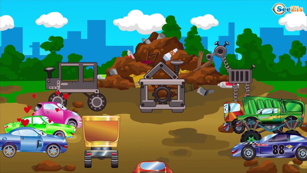 Akıllı arabalar - Arabalar çizgi filmi - Polis Arabası ve Yarış Arabaları - Çizgi film türkçe