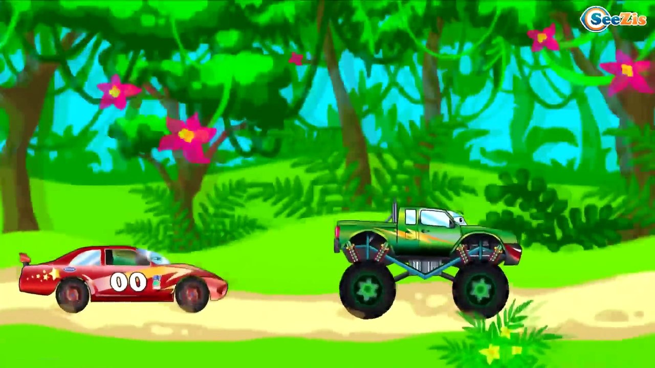 Caricaturas de coches - Carros de carreras y Coche de Policía | Dibujos animados de carros