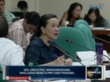 Saksi: PNP Chief Purisima, pinayuhan ni Sen. Grace Poe na mag-leave muna