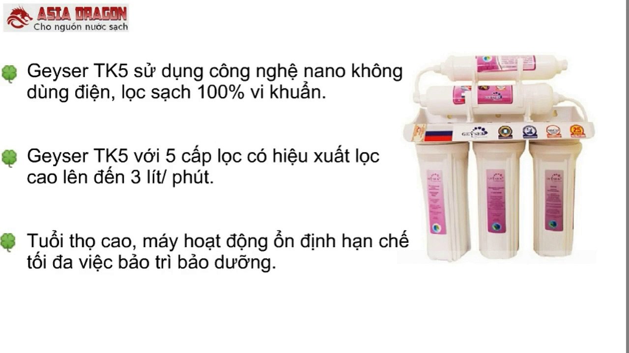 Máy lọc nước nano geyser không dùng điện phù hợp mọi nguồn nước
