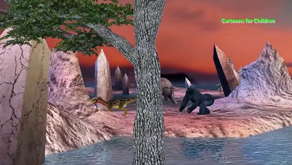 Dinosaurs Vs King Kong | Animal Cartoon Animation Nursery Rhymes| Kids Songs