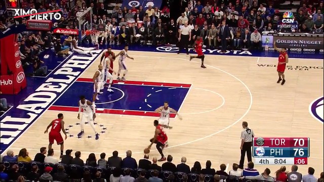 Dario Saric with Two Huge Blocks at the Rim Raptors vs Sixers Jan 18, 2017 2016-17 NBA Season