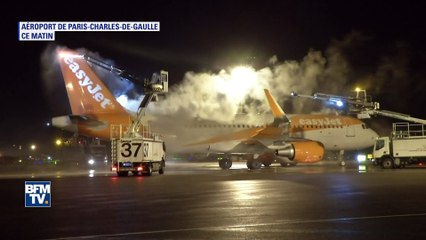 Roissy: avec le froid, même les avions ont besoin d'être dégivrés