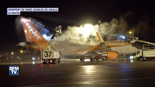 Roissy: avec le froid, même les avions ont besoin d'être dégivrés