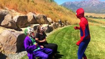 Joker Girl And Exploding Yogurt!?!? Spiderman Toy Bomb Prank In 4K