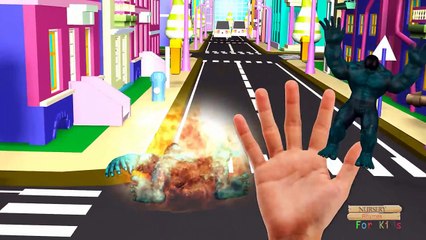 3D Godzilla Finger Family Nursery Rhymes | Hulk Finger Family 3D animated Cartoons for Children