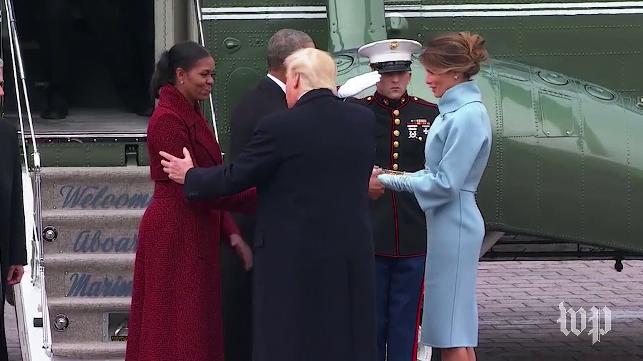 The Obamas depart after Trump inauguration