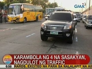 UB: Karambola ng 4 na sasakyan sa EDSA-Santolan, nagdulot ng traffic