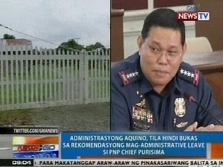 NTG: Aquino admin, tila hindi bukas sa rekomendasyong mag-adiministrative leave si Purisima