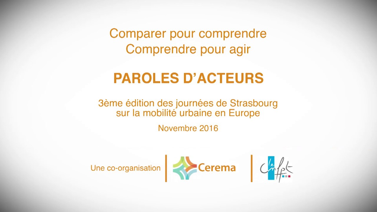 3ème édition des journées de Strasbourg sur la mobilité urbaine en Europe - Novembre 2016