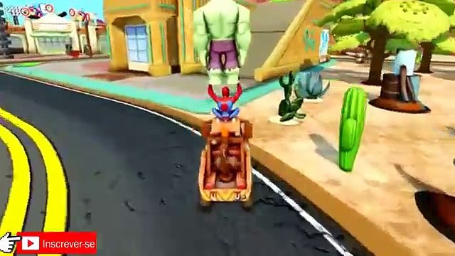 Homem Aranha Desenho Animado Em Portugues Hulk Esmaga Carros com Relâmpago McQueen Verde