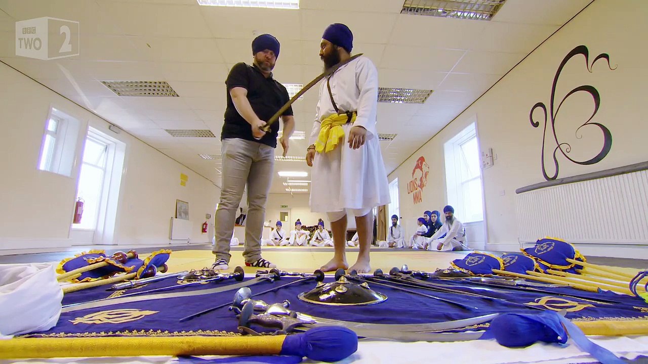 Gatka sword dancers slice a melon on Steve's body - Our Dancing Town  Episode 3 Preview - BBC Two