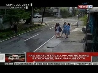 Pag-snatch sa cellphone ng isang estudyante, nakunan ng CCTV