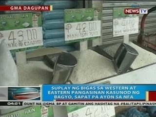 NFA: Suplay ng bigas sa Western at Eastern Pangasinan kasunod ng bagyo, sapat pa