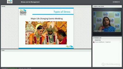 Webinar on Stress and its Management - Dr. Jyoti Kapoor Madaan - Paras Hospital Gurgaon
