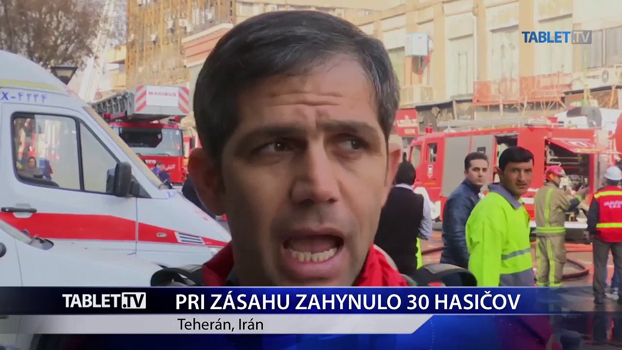 Horiaca budova v Teheráne sa zrútila, zahynulo 30 hasičov