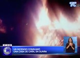 Un incendio consumió una casa de caña en Durán