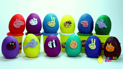 PEPPA PIG Play-Doh Surprise Eggs Opening and Counting