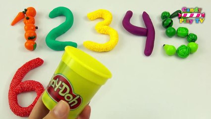 Learn To Count With Play Doh Fruits And Vegetables Squishy Glitter Foam | Learning Numbers 1 to 10