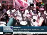 Argentina: trabajadores despedidos del Grupo Clarín siguen en protesta