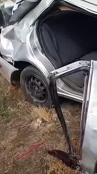 Princess Five s Car after Multiple Roll Over - Wear a Seat Belt