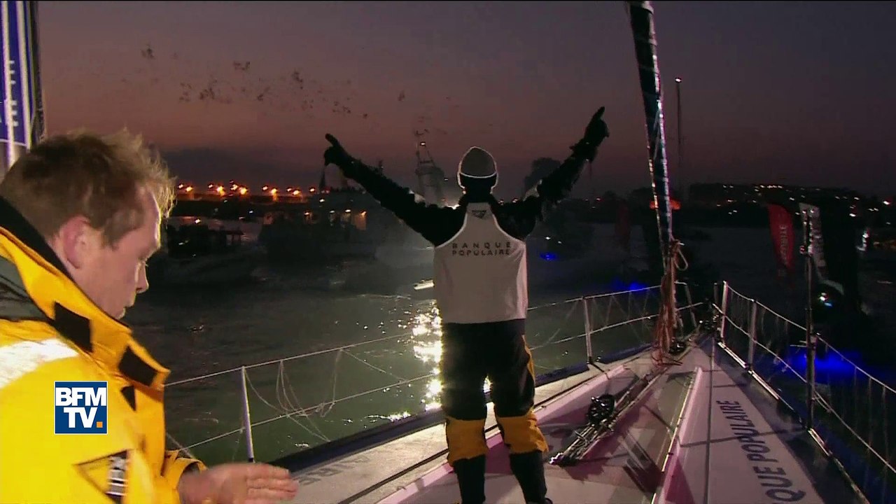 Vendée Globe: le feu d’artifice en l’honneur d’Armel Le Cléac’h