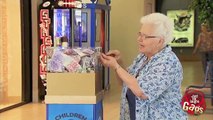 Old Lady Steals From Charity Prank
