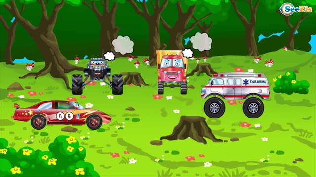 Coches Para Niños - Coche de Policía, Camión de Bomberos y Carros de Carreras - Dibujos animados