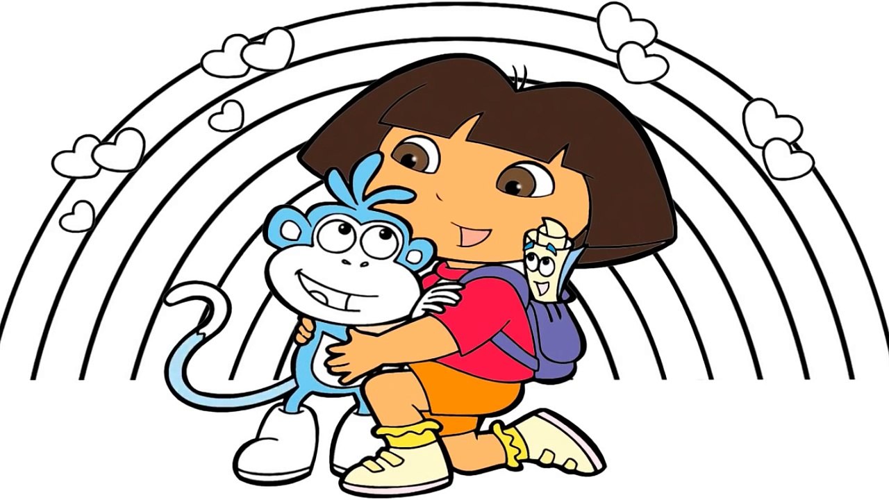 Dora the Explorer Rainbow Coloring