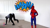 Spiderman vs Venom in Real Life - Superheroes Movie IRL A+SuperheroSchool