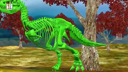 Crazy Dinosaur Skeleton Finger Family | Dinosaur Family Cartoon 3D Nursery Rhymes for Children