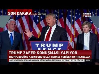 ABD'nin 45.  Başkanı Donald Trump'tan zafer konuşması