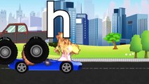 Monster Trucks Teaching Children The Alphabet and Crushing Cars