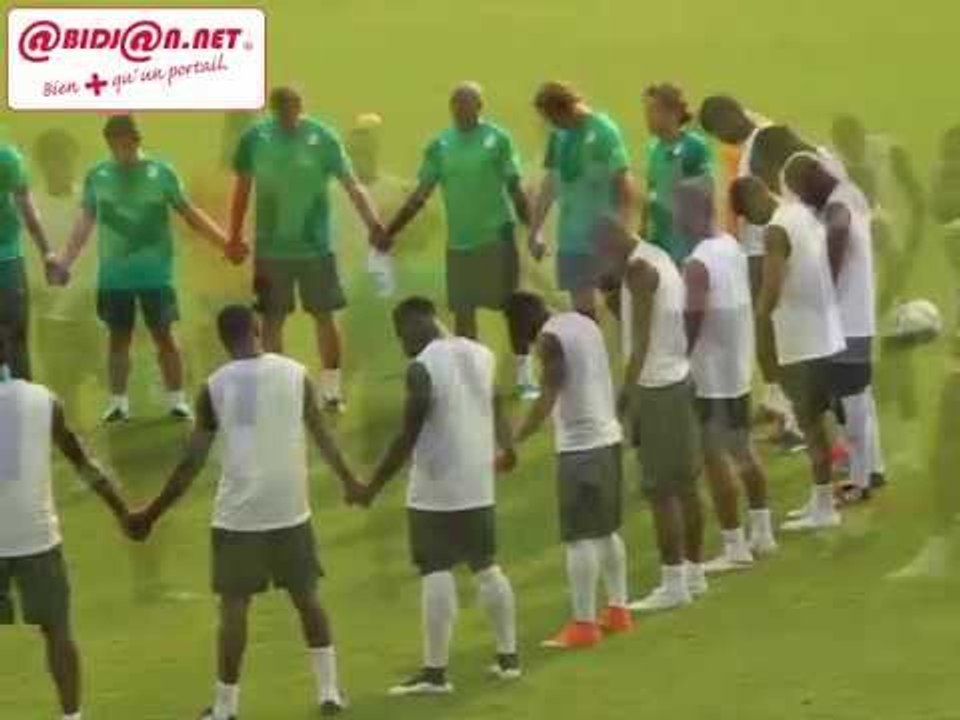 CAN 2015: Entrainement des Eléphants à Bata avant le match contre la RD Congo