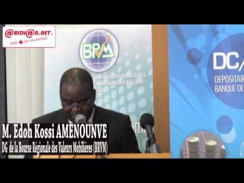 BRVM: présentation du bilan des activités 2014 par le DG M Edoh Kossi AMENOUNVE
