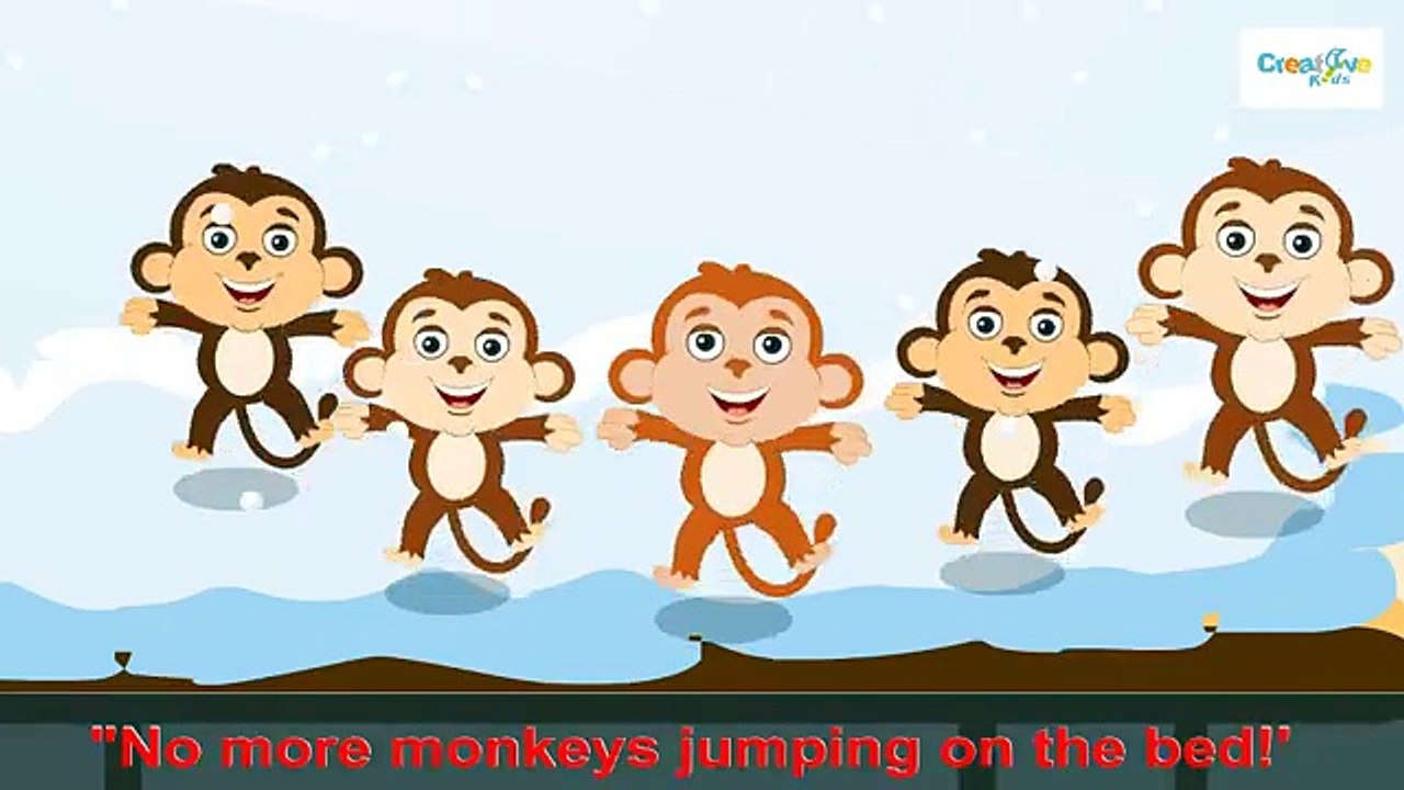Five Little Monkeys Jumping On The Bed Nursery Rhyme With Lyrics