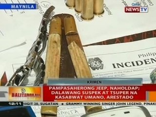 BT: Pampasaherong jeep, naholdap; dalawang suspek at tsuper na kasabwat umano, arestado