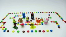 M&Ms Kinder surprise Eggs Shell Toys Playing PacMan Hello Kitty Natoons Minion Stop Motion