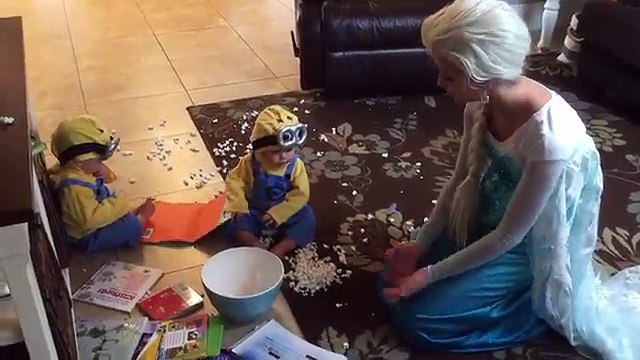 Elsa finds LOST Minons! Elsa dress ruined Ketchup compilation Superhero Movie in Real Life