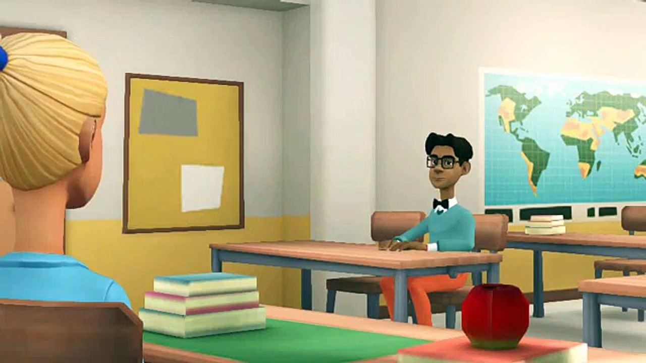 Teacher is teaching ABCD to student Child Poem 3D Animated Nursery Rhymes