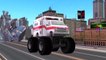 Ambulance Monster Trucks Cartoons Crushing Car | Bullet Train Crushing Monster Trucks for Children