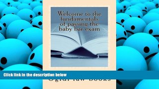 Read Book Welcome to the fundamentals of passing the baby bar exam: Pre exam study for an