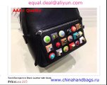 Fendi Backpack in Black Leather with Studs Replica