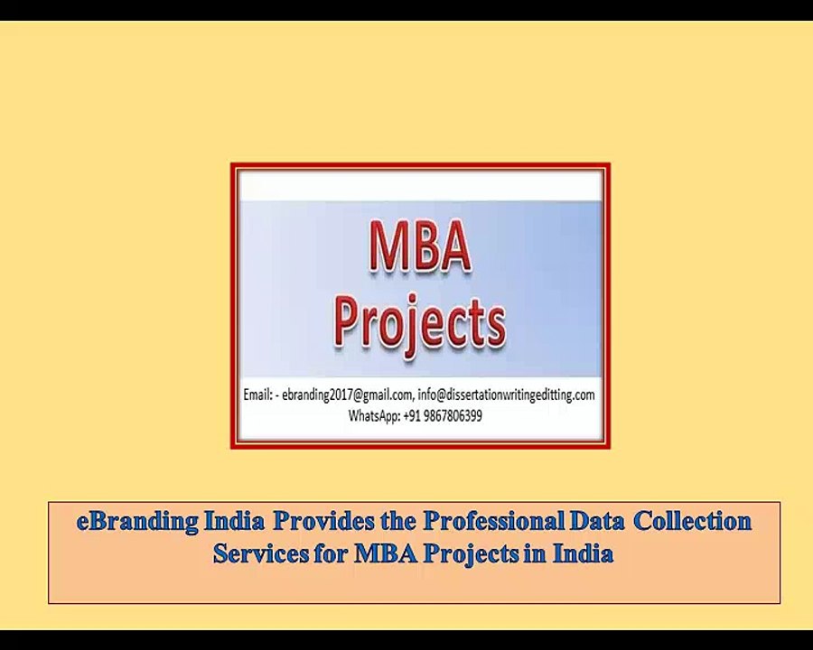 eBranding India Provides the Professional Data Collection Services for MBA Projects in India