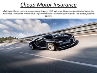 Cheap Motor Insurance