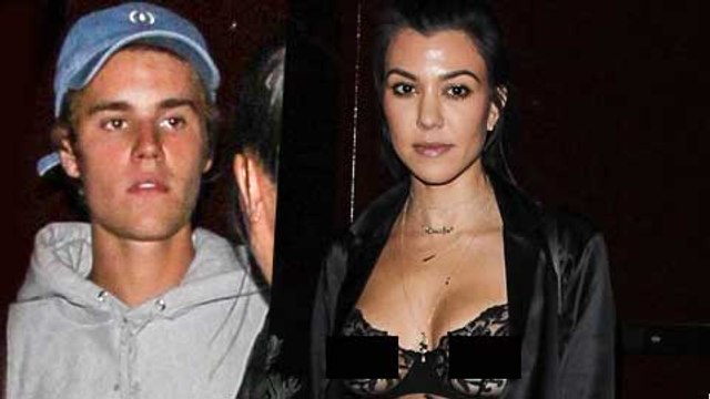 Kourtney Kardashian Flashes Nipples On Night Out With Ex Justin Bieber