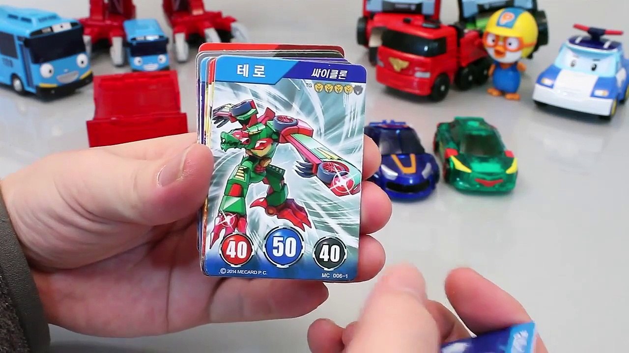 Robot Car transformers Turning Mecard Tayo Bus English Learn Numbers Colors Toy Surprise