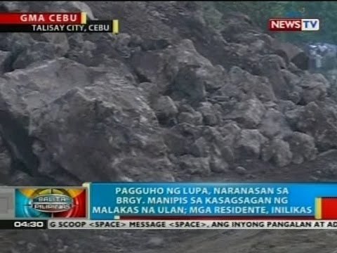 BP: Pagguho ng lupa, naranasan sa Brgy. Manipis, Talisay City, Cebu sa kasagsagan ng malakas na ulan