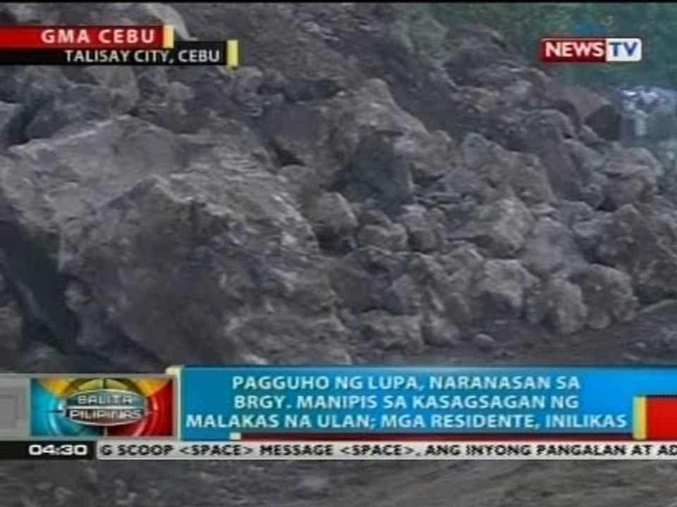 BP: Pagguho ng lupa, naranasan sa Brgy. Manipis, Talisay City, Cebu sa kasagsagan ng malakas na ulan